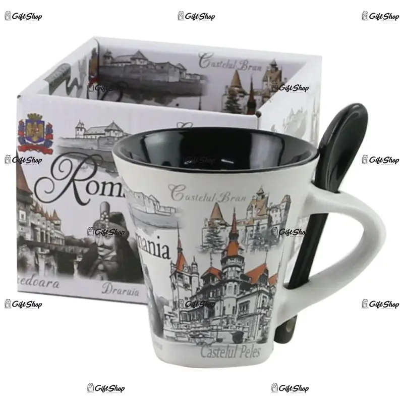 Cana cu lingurita 7 cm castele, romania